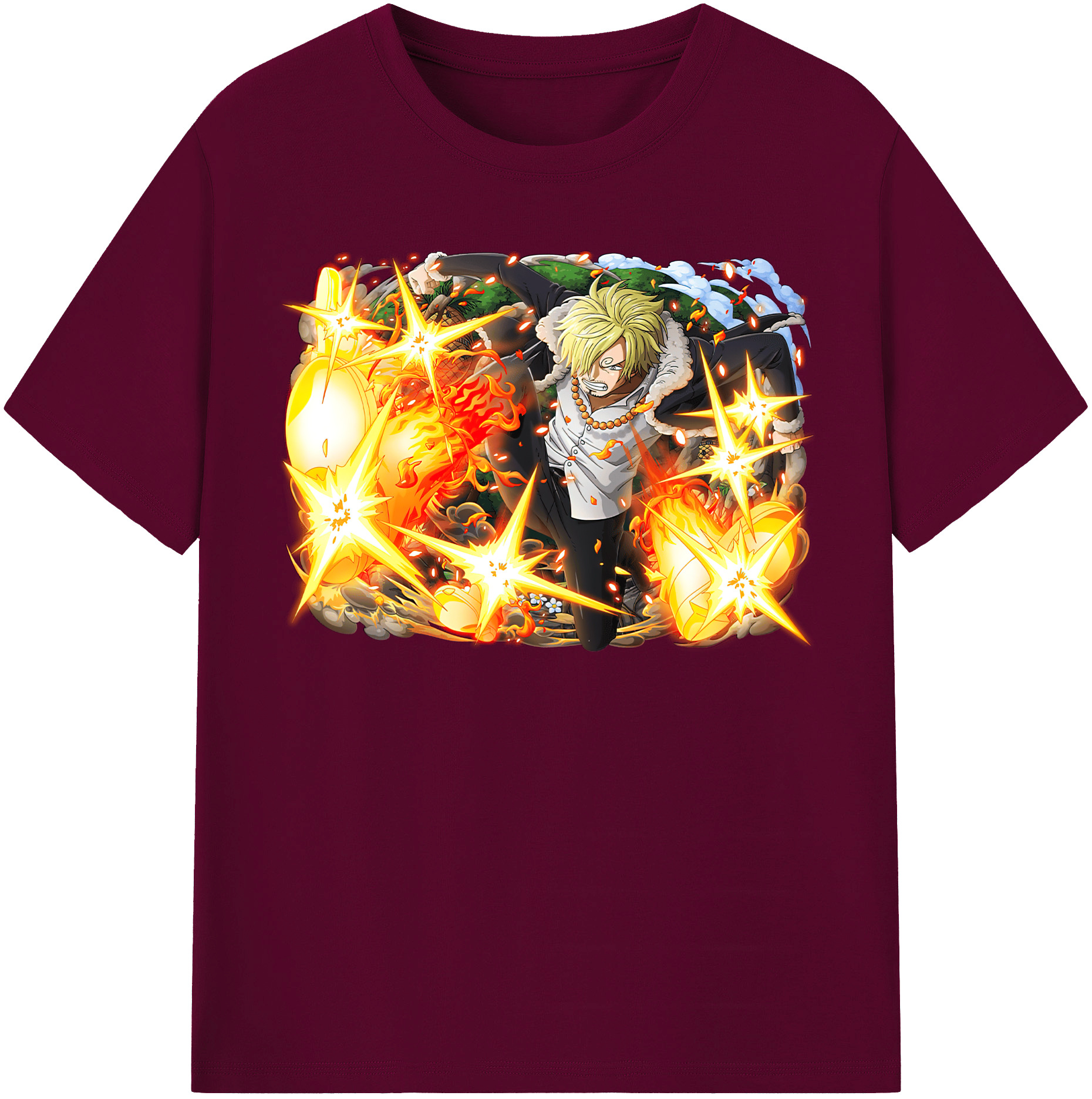 （画像用） ワンピース サンジ ONE PIECE Sanji レディースカジュアルプリントTシャツ（綿100％）